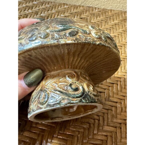 Vintage Japan Pottery Ceramic Mushroom Tea Light Cover/ Incense Burner - Picture 4 of 7